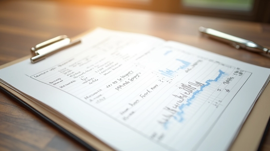 Notebook s tabulkami a grafy týkajícími se finančního plánování a cílové částky