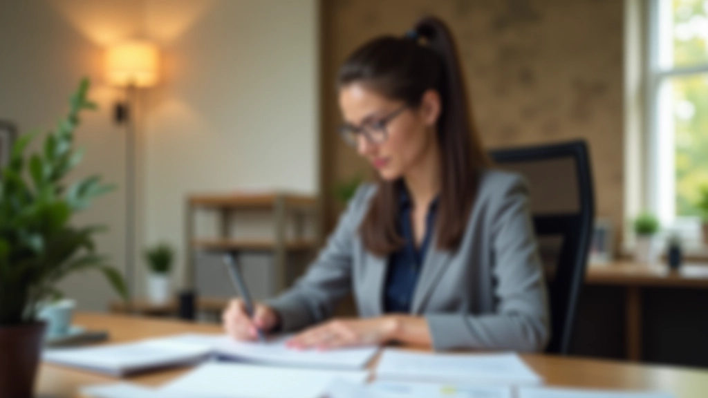 Osoba studující finanční dokumenty a tabulky stavebního spoření